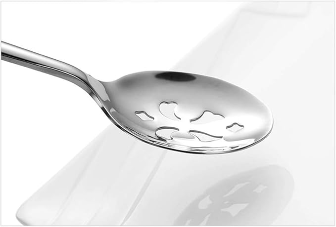 Serving Spoons*2 Slot Spoons* 2 Forks *2 Buffet Colander Stainless Steel Banquet Set, Set of 6. Lenght 9" (6-spoon forks set)