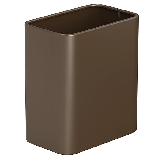 Cesun Small Bathroom Trash Can, 2.1 Gallons, Open-Top, Brown Metal, Stainless Steel, Modern, Ideal for Bathroom, Bedroom, Home Office,Toilet, Rv,Near Desk, Under Sink