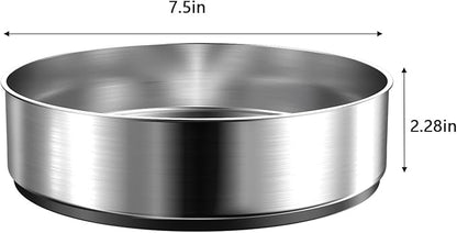 VAEHOLD Lazy Susan Turntable Spice Rack Organizer for Kitchen Cabinet, Storage Tray for Fruit, Snacks, Salad - Organizer for Cupboard, Pantry, Bathroom, Table, Cosmetic (Silver, 7 1/2‘’)
