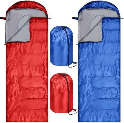 Tudomro 2 Pcs Camping Sleeping Bag for Adults Lightweight Packable Waterproof Camping Gear Equipment to Keep Warm for Outdoor Backpacking Hiking Travel