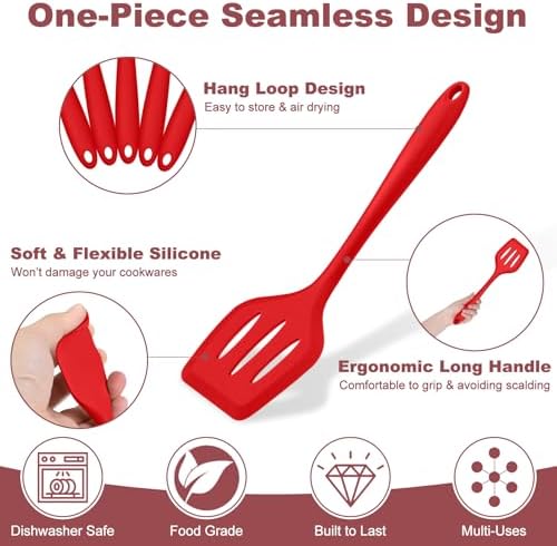 TeamFar Silicone Cooking Utensil Set of 7, Kitchen Cooking Utensil Set