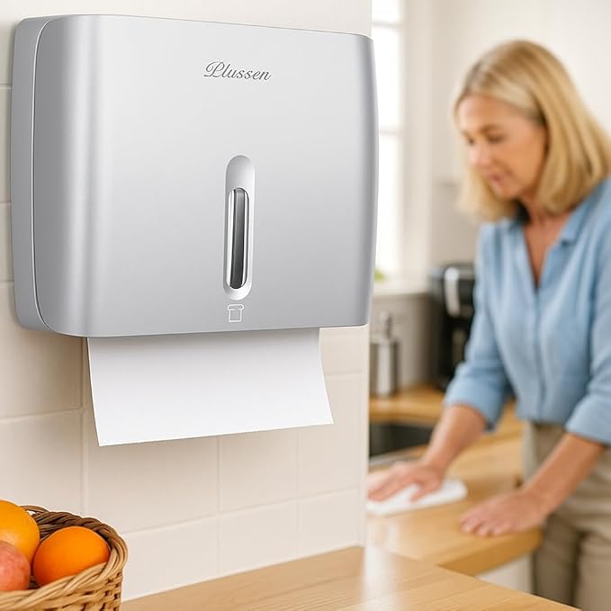 Commercial Paper Towel Dispenser Wall Mount with Key Pack of 2 Plastic 10⅞” Length X 8¼” Height X 3¾” Depth for Restroom