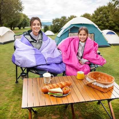Cotton Flannel Lined Sleeping Bag for Adults Teens Kids, Cold Weather &Warm, 3 Seasons, Lightweight Compact Camping Essentials Equipment, Hiking, Outdoor, Travel