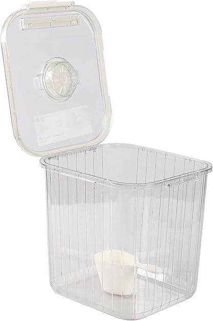 22 Lbs Airtight Rice Container with Cup, Clear Food Storage Container for Dry Food, 1 Pack