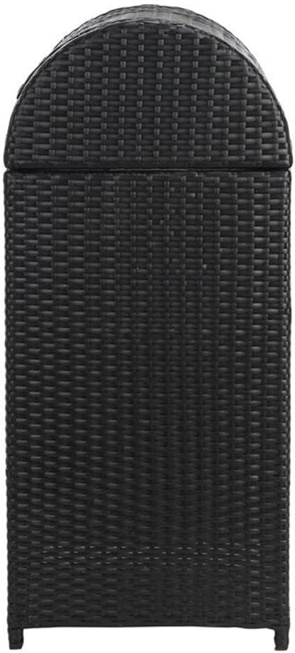 Safavieh Outdoor Collection Serapis Black Wicker Trash Bin