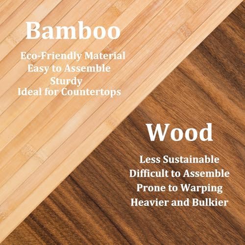 18 Bottle Bamboo Stackable Small Wine Rack for Countertop, No Tools Assembly, Durable, Wine and Liquor Bottle Storage for Small Spaces