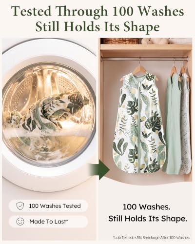Yoofoss Baby Sleep Sack 12-18 Month 0.5TOG 100% Organic Cotton 2-Way Zipper