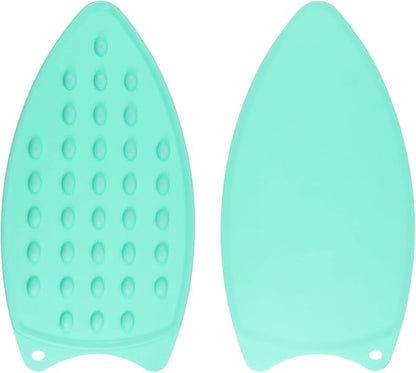 HARFINGTON 2pcs Silicone Iron Rest Pad, Multipurpose Iron Hot Resistant Mat Iron Rest Plate for Ironing Board Hot Heat Resistant Steam Compact Mat, Turquoise