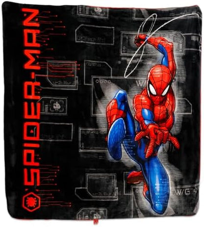 Marvel Spiderman Slumber Bag Set for Boys - Bundle of 54x56 Inches Spider-Man Sleeping Bag, Stickers, More | Spiderman Silk Touch Slumber Bag
