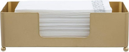 MyGift Paper Towel Holder Modern Gold-Tone Metal Tabletop Folded Paper Hand Towel Holder for Guest Bathroom, Commercial Countertop Tissue Paper Dispenser Tray for Trfold, C-Fold, Z-Fold