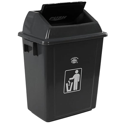 4 Pack Plastic Swing Lid Trash Can, 6 Gallon Trash Cans with Swing Lid, Grey