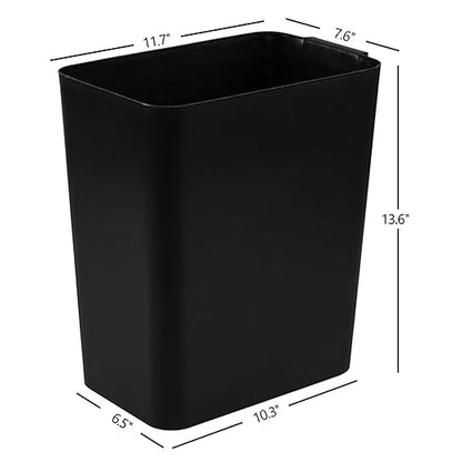 3-Pack 4.5 Gallon Plastic Small Trash Can Wastebasket, Black Garbage Container Basket