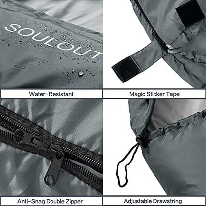 SOULOUT 3-4 Season Sleeping Bag for Adults & Teens - Camping