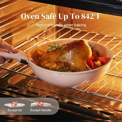Redchef Kitchen Cookware Set Detachable Handle, All Stoves Suitable, 5 Pcs
