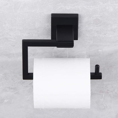 Matte Black Toilet Paper Holder SUS 304 Stainless Steel Wall Mounted Toilet Tissue Roll Holder for Bathroom