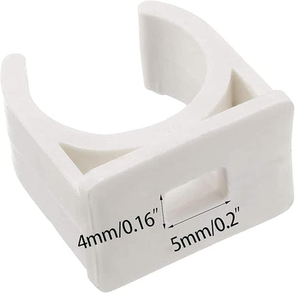 100 Pcs U-Shaped PVC Water 16mm Pipe Clamps Clips, U-Shaped Buckles Fit for 1/2" (16mm) Water Pipes and TV Trays Tubing Hose Hanger Support Pex Tubing （White 16mm）