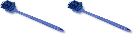 SPARTA 40501EC14 Large Plastic Scrub Brush, 20 Inches, Blue (Pack of 2) - Kitchen and Utility Cleaning With Long Handle