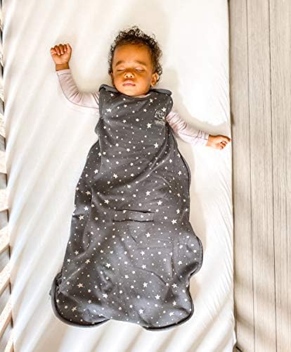 Woolino 4 Season Ultimate Baby Sleep Sack – Merino Wool Baby Sleep Bag, Organic Cotton, Temperature Regulating Wearable Blanket, Adjustable Sleep Sack 2–24 Months, All Season - Star Gray
