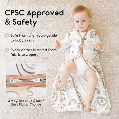 Yoofoss Baby Sleep Sack 18-24 Month 0.5TOG 100% Organic Cotton 2-Way Zipper