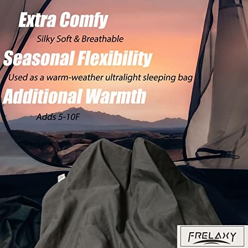 Frelaxy Sleeping Bag Liner, XL Travel Sheet for Camping, Hotels and Hostels