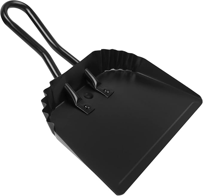 Heavy Duty Black Metal Dust Pan -Handheld Dustpan with Handle, Stainless Steel Large Dustpans with Wide Lip Industrial Dust Pans Precision Edge Small Dustpan for Home/Comfort/Hanging