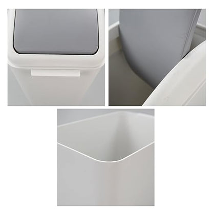 4.5 Gallon Plastic Waste Can, Garbage Can with Swing Lid, Trash Can, 1 Pack (Grey)