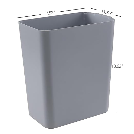 Zopnny Plastic Trash Can Wastebasket, Waste Bin, 4.5 Gallon, 3 Pack, Grey