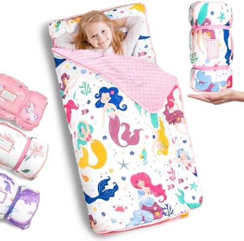 Primlect Toddler Nap Mat with Pillow, Thickened Extra Large Sleeping Bag