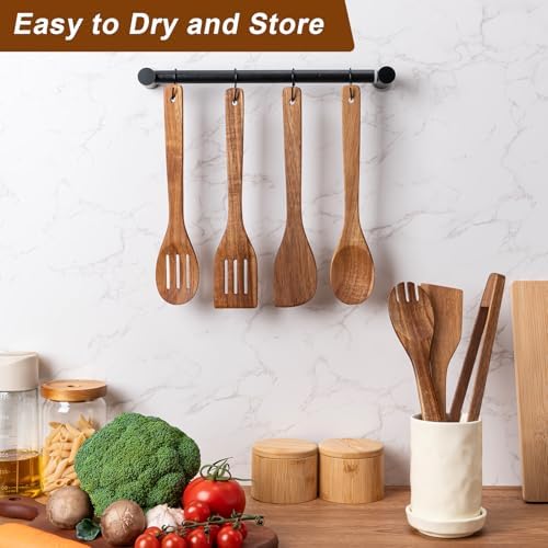 Eisinly 7-Piece Wooden Cooking Spoons, Premium Wood Utensil Set