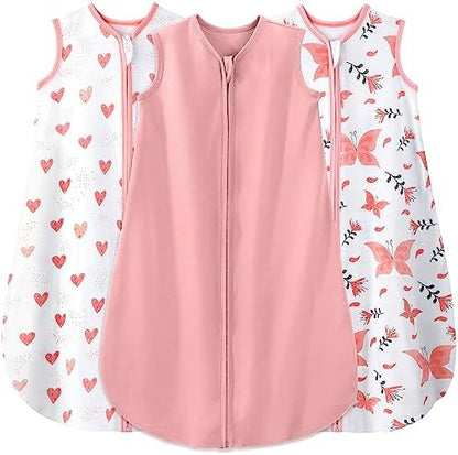 Yoofoss Baby Sleep Sack 6-12 Month 0.5TOG 100% Organic Cotton 2-Way Zipper