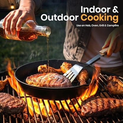 Utopia Kitchen Cast Iron Skillet Set 3 Piece 6 8 10 Inch PFAS-Free Black