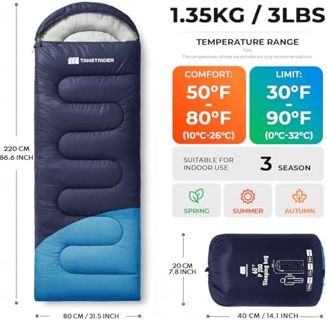 Sleeping Bags for Adults,Compact Lightweight Backpacking Sleeping Bag with Compression Sack for Youth, Camping Essentials Gearfor Hiking Travel Climbing Outdoor&Indoor Use
