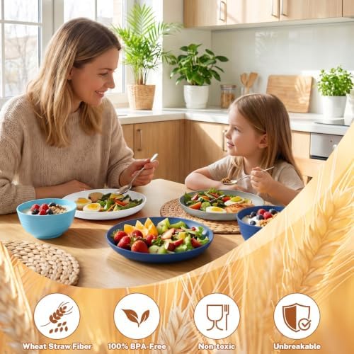 32-Piece Dishes Sets for 8, Plastic Plates and Bowls Sets - Island