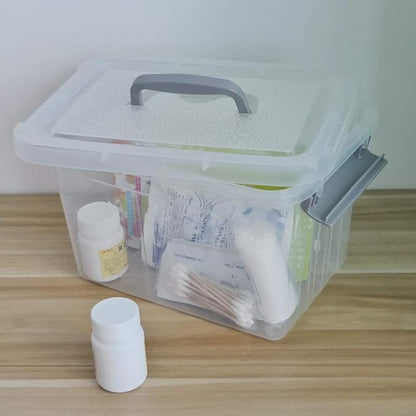 6-Pack Plastic Storage Box, 6 L Clear Storage Bins with Lid