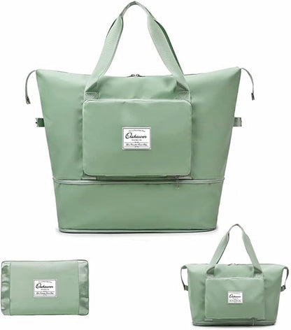 Large Capacity Foldable Travel Bag Expandable Portable Carry on Bag Dry&Wet Separation Sports Duffel Bags