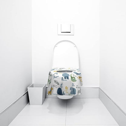 Blissful Diary 20 Pcs Toilet Seat Covers Disposable for Toddlers & Adults, Extra Large Waterproof, Portable Package for Travel, Kids Potty Training
