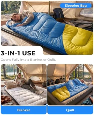 Sleeping Bags for Adults,Compact Lightweight Backpacking Sleeping Bag with Compression Sack for Youth, Camping Essentials Gearfor Hiking Travel Climbing Outdoor&Indoor Use