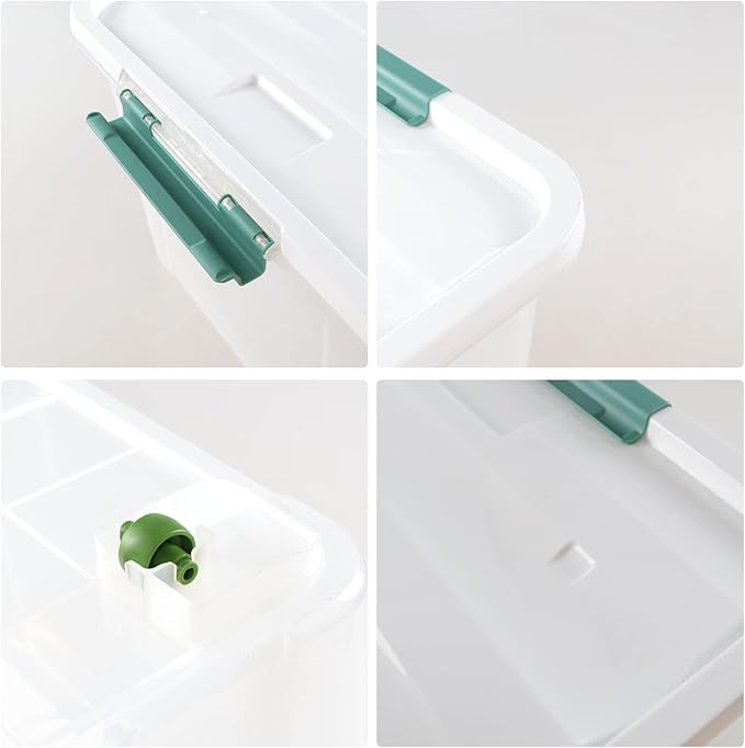 80 L Extra Large Plastic Storage Box, Clear Large Plastic Storage Bins with Wheels, 4-Pack
