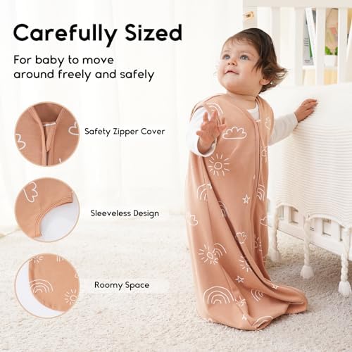 Yoofoss Baby Sleep Sack 18-24 Month 0.5TOG 100% Organic Cotton 2-Way Zipper
