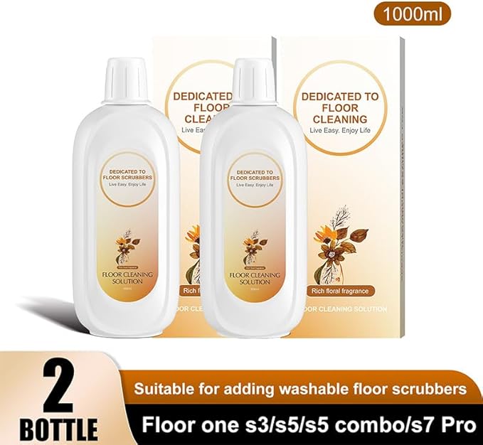 Floor Cleaning Solution Compatible With Tineco , Deep Cleans for Multiple Hard Floors, Suitable With All Robot Vacuums with Mopping and Cordless Wet/Dry Vacuum Mop Cleaner (Floral Fragrance 2 Bottle)
