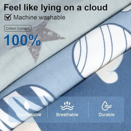 Baby Sleep Sack 12-18 Months, 100% Cotton Wearable Blanket, 0.5 Tog, 3 Pack