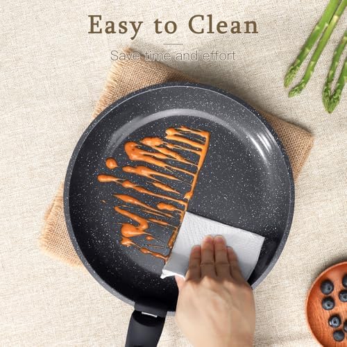 GIPP Pots and Pans Set Non Stick,Kitchen Cookware Set Detachable Handle, Non Toxic Cooking Pan Set with Frying Pans Set,RV Cookware Sets for All Stoves, Dark Grey, 21PCS