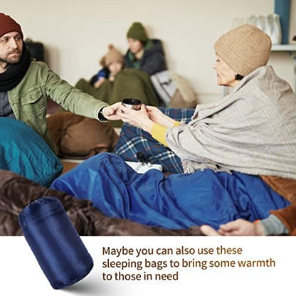 Macarrie 10 Pcs Bulk Sleeping Bags for Adults 0 Degree Waterproof Emergency Sleeping Bags with Compression Sack for Camping Hiking Backpacking Outdoor Activities