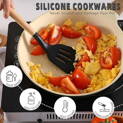 Silicone Camping Cooking Set Car Camping Essentials Cooking Kitchen Set, RV Camping Cookware Must Haves Gifts Camping Cooking Essentials, Camp Cooking Set for Travel Hiking Picnic