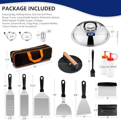 Joyfair 18Pcs Griddle Accessories Kit for Blackstone, (PP Handles)
