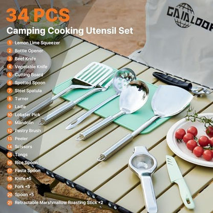 Gaialoop Camping Utensil Set, Camping Cooking Utensils & Kitchen Tools
