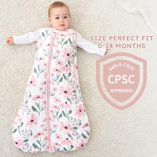 Yoofoss Baby Sleep Sack 6-12 Months Organic Cotton TOG 2.5 2-Way Zipper