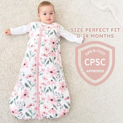 Yoofoss Baby Sleep Sack 6-12 Months Organic Cotton TOG 2.5 2-Way Zipper