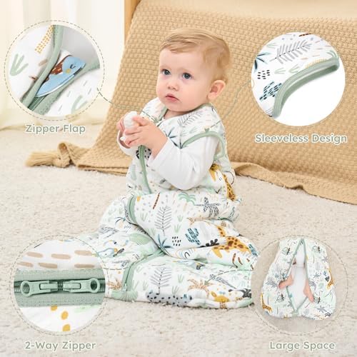 Yoofoss Baby Sleep Sack 18-24 Months Organic Cotton TOG 2.5 2-Way Zipper