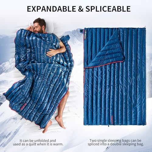 Naturehike Ultralight Backpacking RDS Down Sleeping Bag for Adults, 650 Fill Power Sleeping Bag for 42/52℉, 20oz Compact Lightweight Sleeping Bags for Hiking Camping 3 Seasons